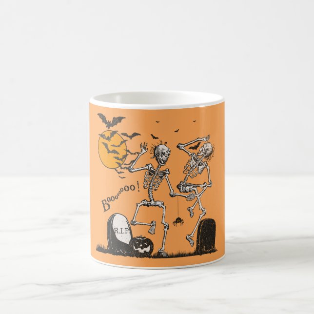 Caneca De Café Festa de Skeleton Halloween (Centro)