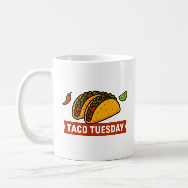 Caneca De Café Festa de Tacos de Terça-feira Splash (Esquerda)
