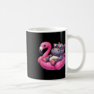 Caneca De Café Festa de verão engraçada do hipopótamo cor-de-rosa