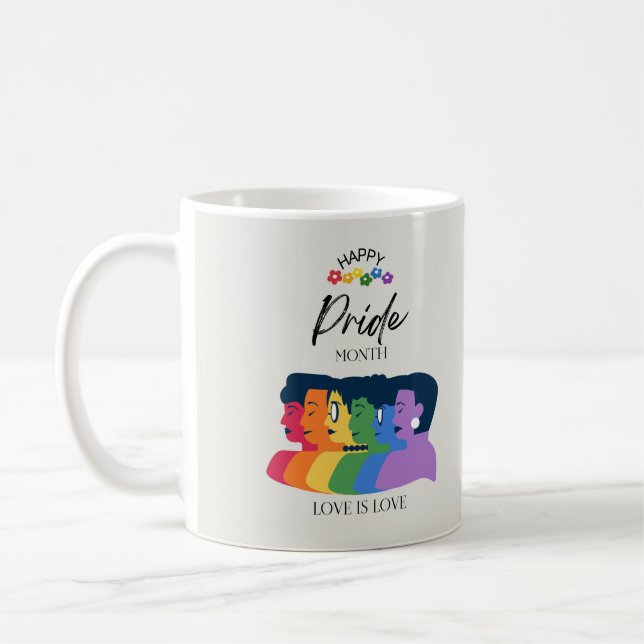 Caneca De Café Festa do Mês do ORGULHO LGBTQ da Aquarela (Esquerda)
