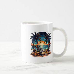 Caneca De Café Festa Engraçado de Summerwin Skeleton Beach Hallow
