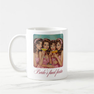 Caneca De Café Festa Final da Noiva Retrô Margarida Menina
