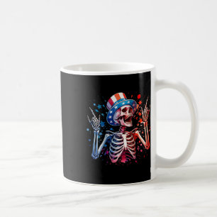 Caneca De Café Festa Nos EUA Mão de Rock 4 de Julho Engraçado Ame