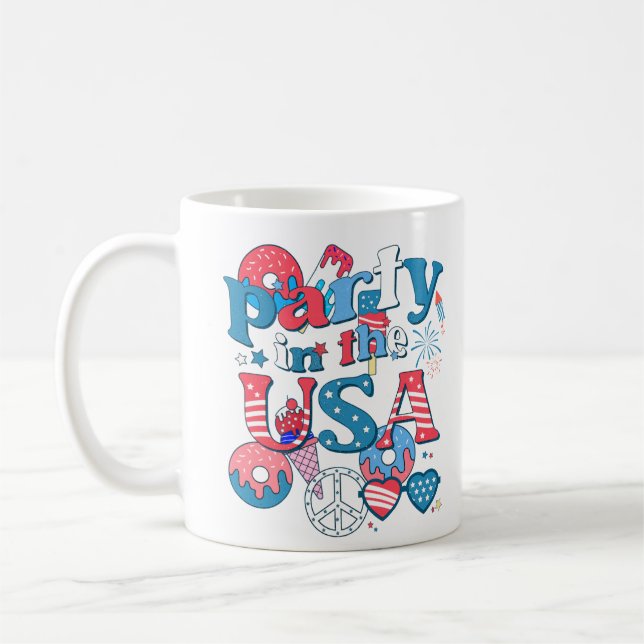 Caneca De Café Festa nos EUA - Verão americano 4 de julho (Esquerda)