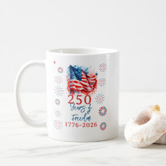 Caneca De Café Festa Patriótica de Celebração dos EUA 250 4 de ju
