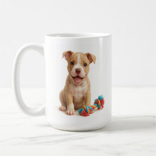 Caneca De Café Festa Pitbull com Toy Colorful