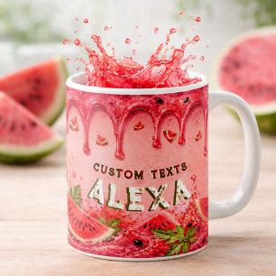 Caneca De Café Festa Retro de Verão Presente de Fruta Melancia Pe