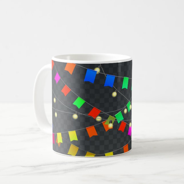Caneca De Café Festa Streamers Coffee Mug (Frente Esquerda)
