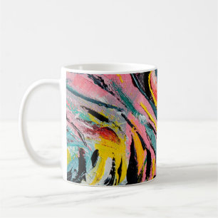 Caneca De Café Festival de primavera. Pintura de textura multicol