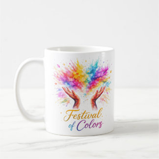 Caneca De Café Festival of Colors - Holi Hände Farbexplosion Tass
