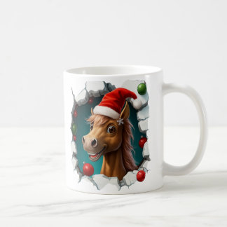 Caneca De Café Festive Christmas Featuring Cheerful Horse Design