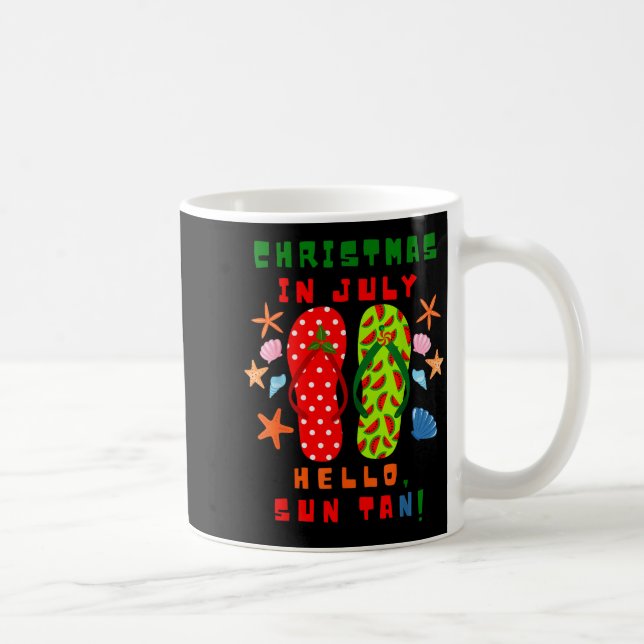 Caneca De Café Festive Christmas In July Flip Flop Summer Beach F (Direita)