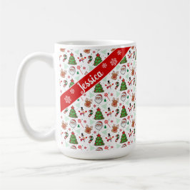 Caneca De Café Festive Christmas Mug – Santa & Reindeer