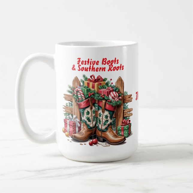 Caneca De Café Festive Cowboy Boots Mug (Esquerda)