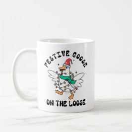 Caneca De Café Festive Goose on the Loose Christmas