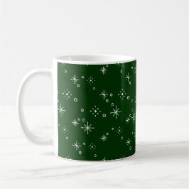 Caneca De Café Festive Green and White Holiday Christmas