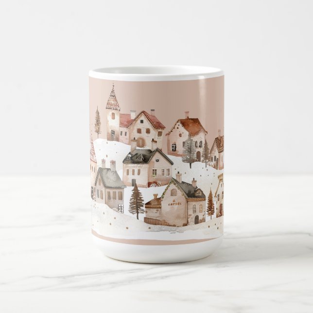 Caneca De Café Festive: Holiday Village in the Snow  (Centro)