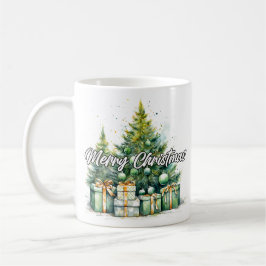 Caneca De Café Festive Merry Christmas Tree Happy Holidays