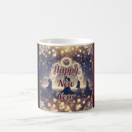 Caneca De Café Festive Midnight Clock Happy New Year Mug