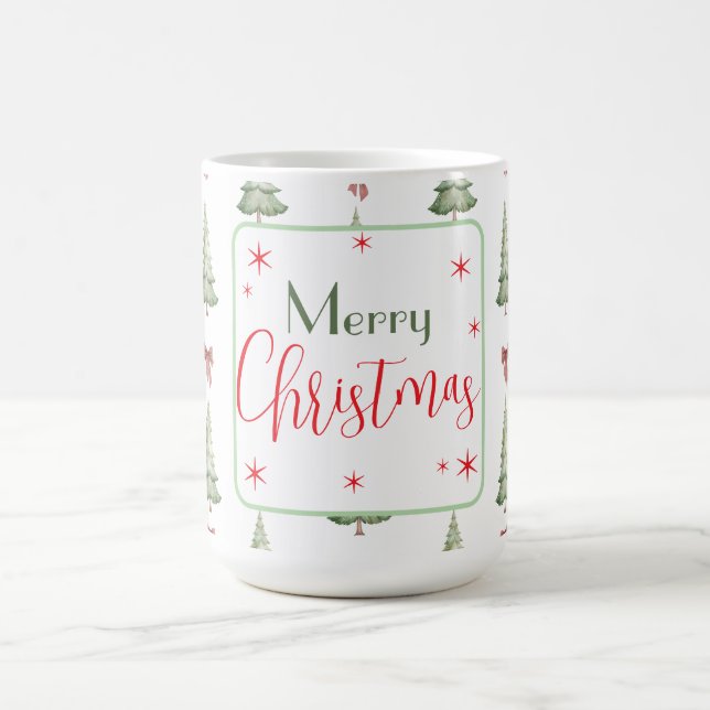 Caneca De Café Festive Red Green Merry Christmas Mug (Centro)