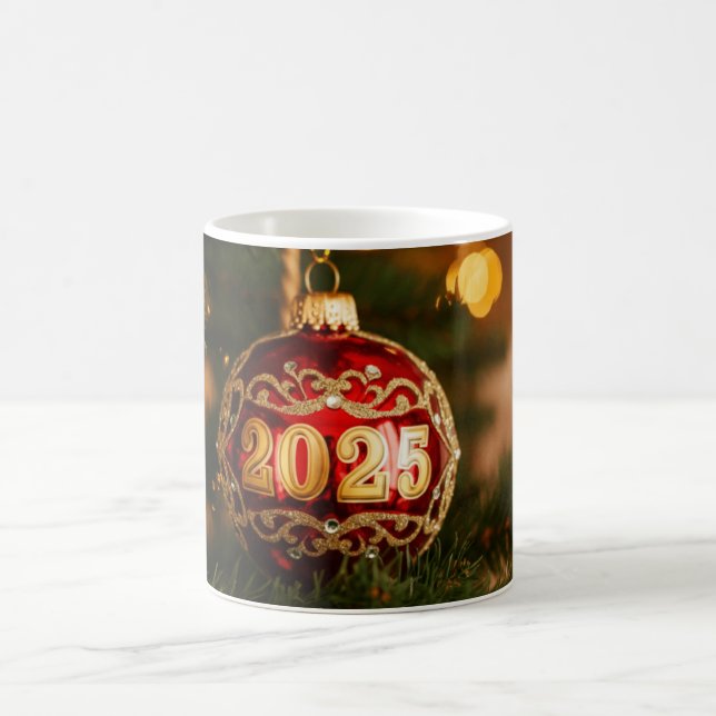 Caneca De Café Festivo 2025 Ornamento (Centro)