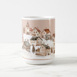 Caneca De Café Festivo: Aldeia de Natal na Neve 