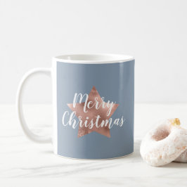 Caneca De Café Festivo Blue Star Feliz Natal