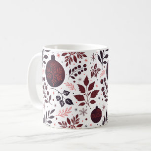 Caneca De Café Festivo inverno Vermelho e Negro Natal
