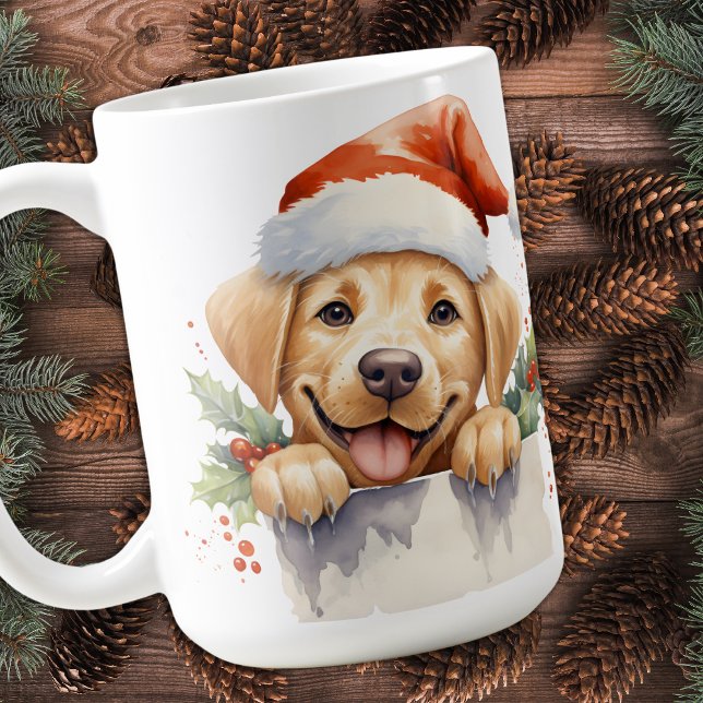 Caneca De Café Festivo Labrador Retriever Natal Cachorro (Criador carregado)
