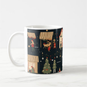 Caneca De Café Festivo Mercado de Natal