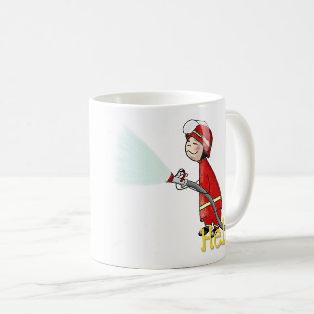 Caneca De Café Feuerwehr Firefighter Fire Brigade Tasse Mug  (Frente Esquerda)