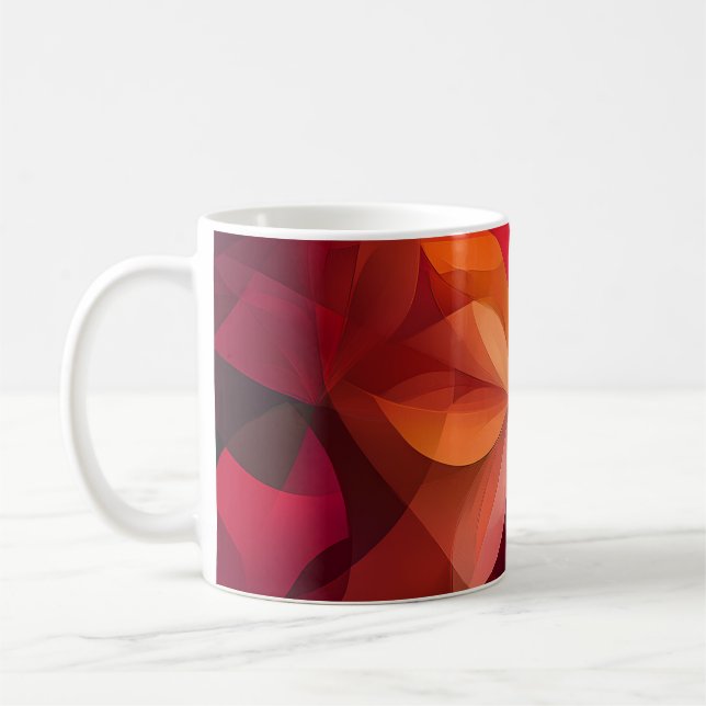 Caneca De Café 🍁 Feuilles d'automne vibrantes en rouge et orange (Esquerda)