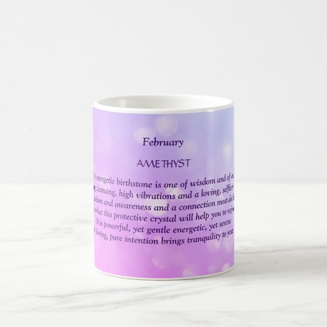 Caneca De Café Fevereiro Ametist Birthstone (Centro)