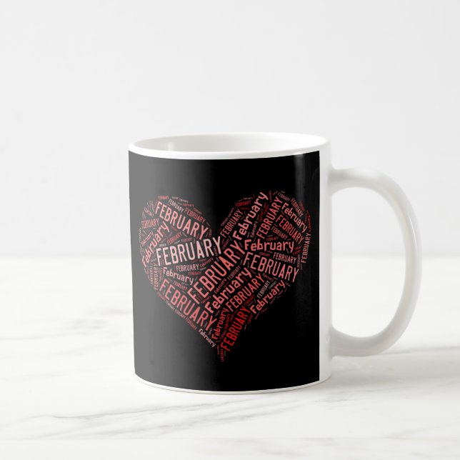 Caneca De Café Fevereiro Heart (Direita)