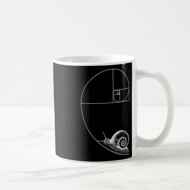 Caneca De Café Fibonacci Com Matemática De Caracol Geom Professor (Direita)