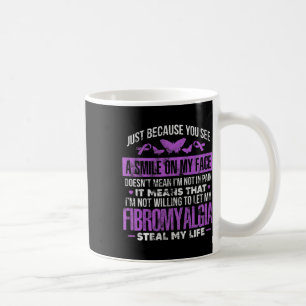 Caneca De Café Fibromialgia Fibro Guerreiro Roxo Borboleta