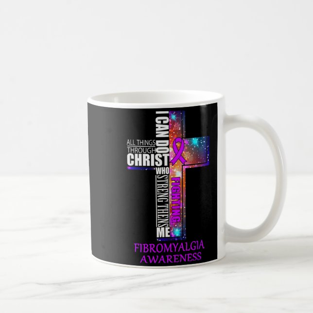 Caneca De Café Fibromyalgia Awareness Shirt - Christmas Gift Shir (Direita)