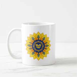 Caneca De Café Fica com a bandeira do girassol azul amarelo da Uc