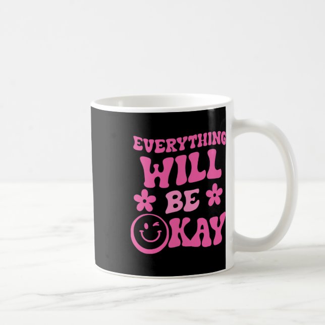 Caneca De Café Ficar Bem Retro Groovy Conscientização da Saúde Me (Direita)