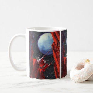Caneca De Café Ficção científica retrô, veículo espacial lunar Ca