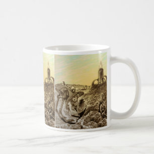 Caneca De Café Ficção Científica Vintage Alienígenas Planeta Cons