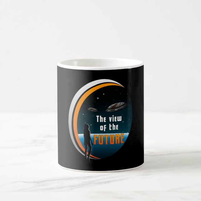 Caneca De Café Ficha científica Ufo Space Alienígena Sci-Fi Engra (Centro)