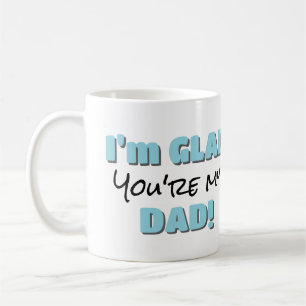 Caneca De Café "Fico feliz que você seja meu Pai" Cartas Azuis Pe