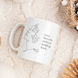 Caneca De Café Fierce Love Butterfly Line Art Mug