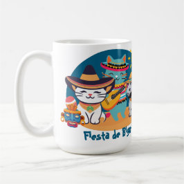 Caneca De Café Fiesta de Bigotes | Mexican Culture Cats Gift