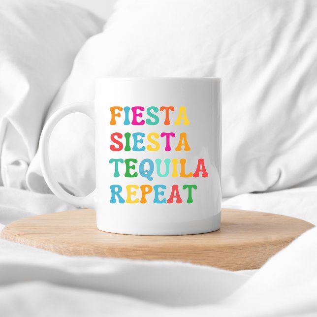 Caneca De Café Fiesta Siesta Tequila Repeat (Criador carregado)