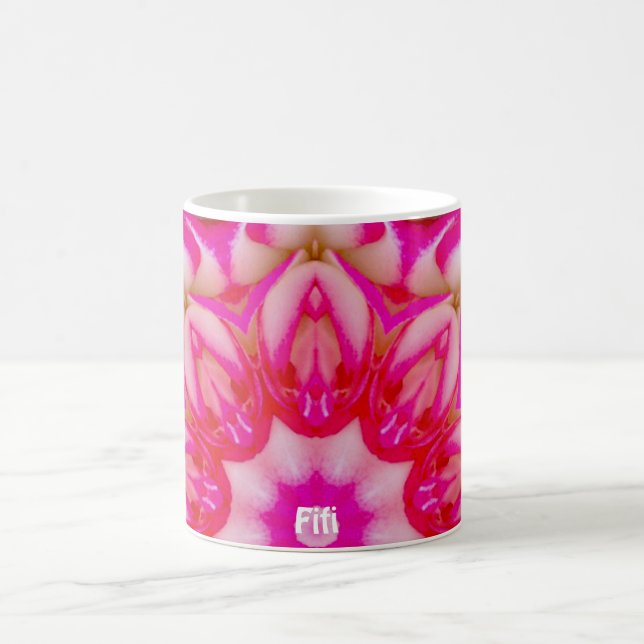 Caneca De Café FIFI ~ Personalizado Rosa de Miniatura Fractal ~ (Centro)