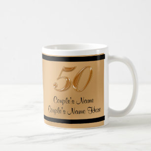 Caneca De Café Fiftieth presentes personalizados do aniversário