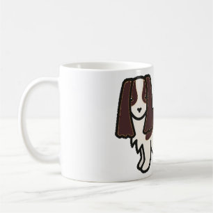 Caneca De Café fígado espaniel inglês e desenho animado branco
