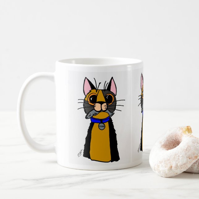Caneca De Café Fígaro, Gato de Gato (Com Donut)